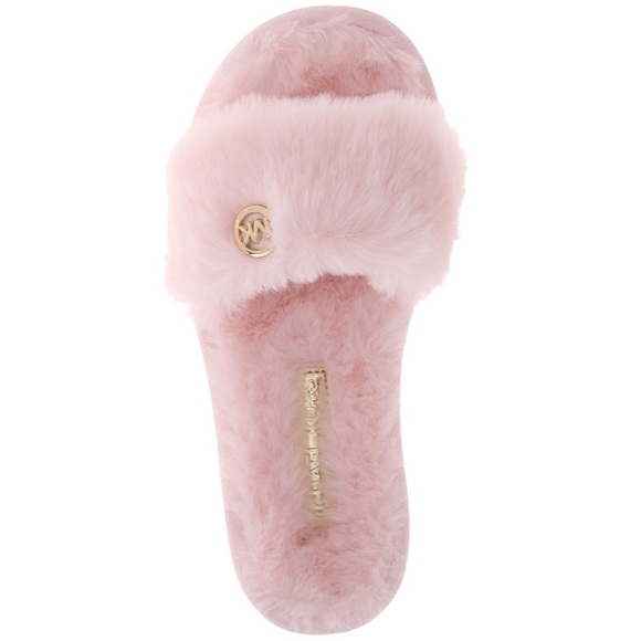 Michael Kors Pink Faux Fur Slippers - Picture 3 of 6